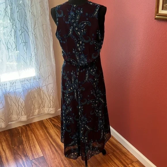 Cabi Treasure Paisley Crossover Style V Neck Midi Dress Style 3461 - Picture 9 of 12